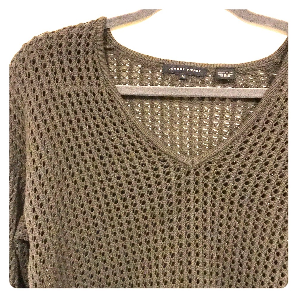 Women’s Vneck Mesh Sweater